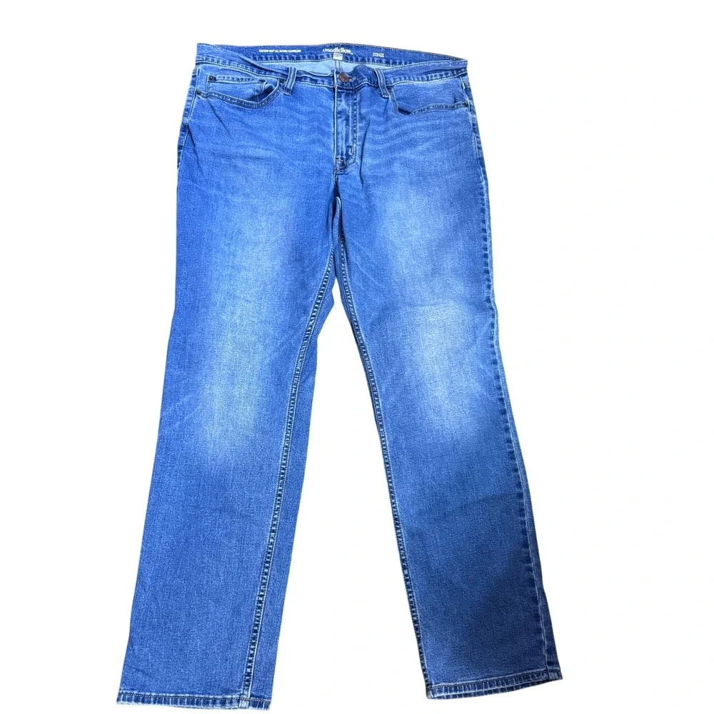 Goodfellow Mens 38x32 Athletic Fit Jeans Blue TruTemp 365 Straight Leg